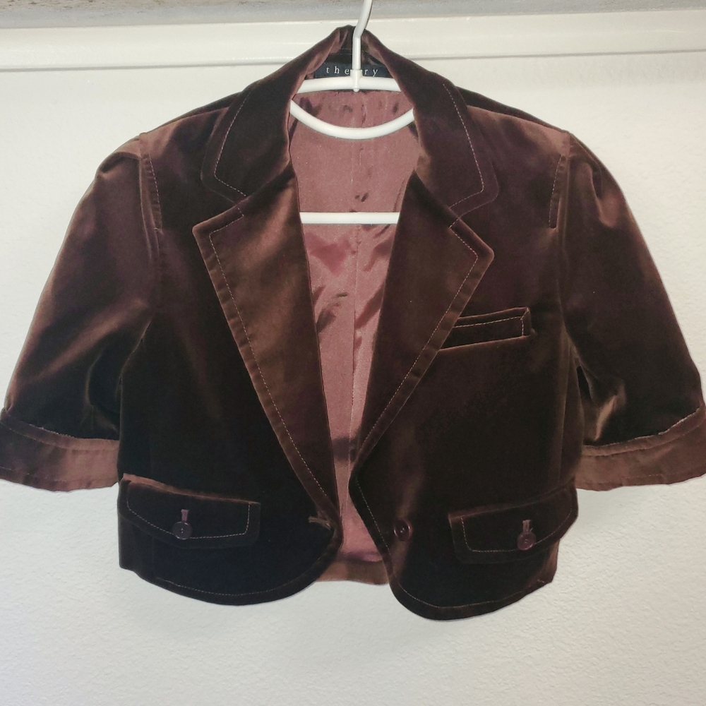 Crop velvet jacket